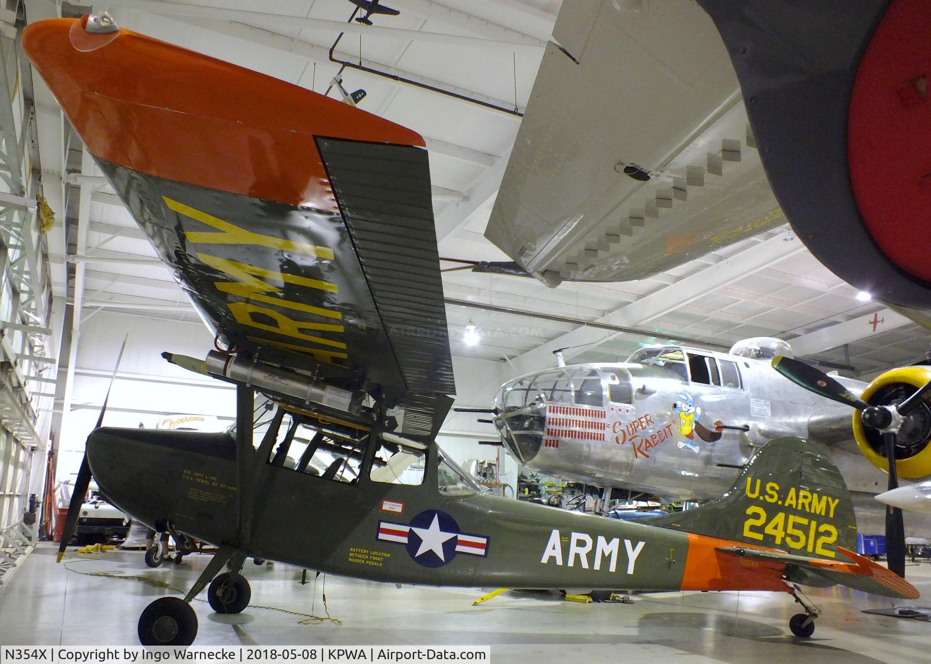 N354X, 1957 Cessna L-19E Bird Dog C/N 24512, Cessna 305C / L-19E / O-1E Bird Dog at the Oklahoma Museum of Flying, Oklahoma City OK
