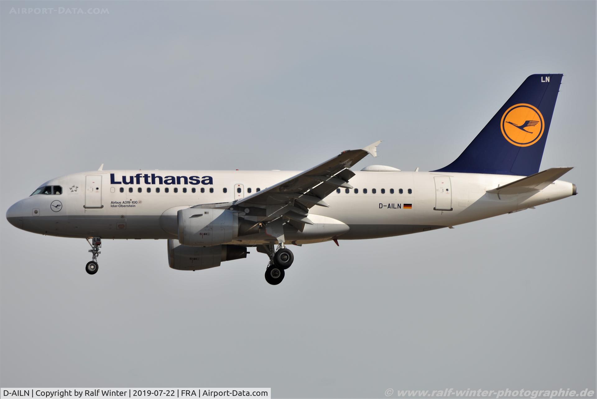 D-AILN, 1997 Airbus A319-114 C/N 700, Airbus A319-114 - LH DLH Lufthansa 'Idar-Oberstein' - 700 - D-AILN - 22.07.2019 - FRA