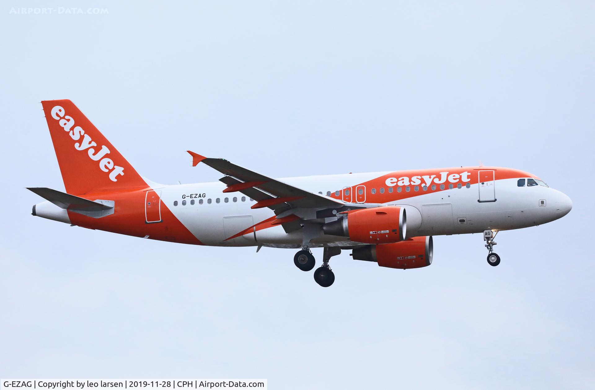 G-EZAG, 2006 Airbus A319-111 C/N 2727, Copenhagen 28.11.2019 L/D R-22L