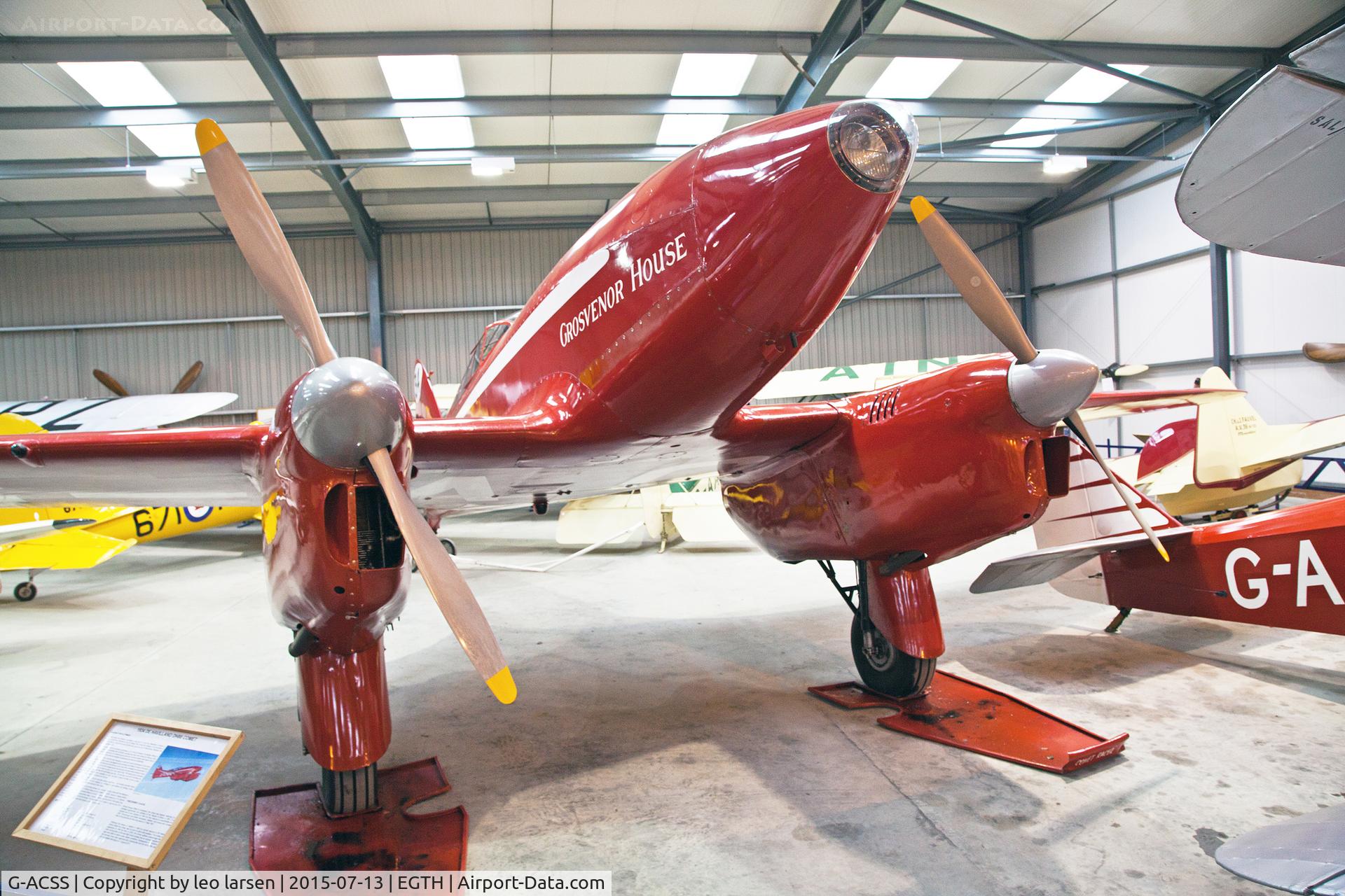 G-ACSS, 1934 De Havilland DH-88 Comet C/N 1996, Shuttleworth Collection 13.7.2015