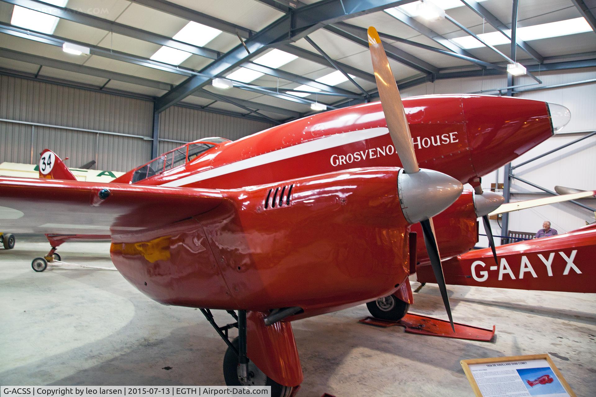 G-ACSS, 1934 De Havilland DH-88 Comet C/N 1996, Shuttleworth Collection 13.7.2015