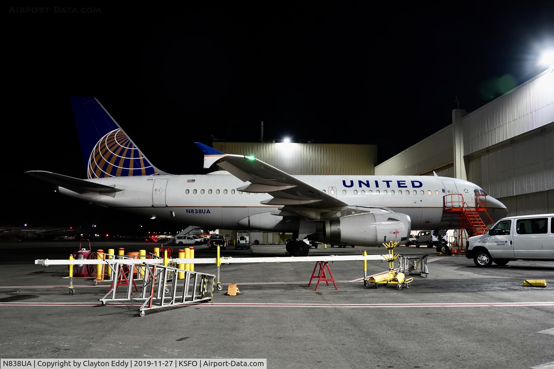 N838UA, 2001 Airbus A319-131 C/N 1477, SFO 2019.