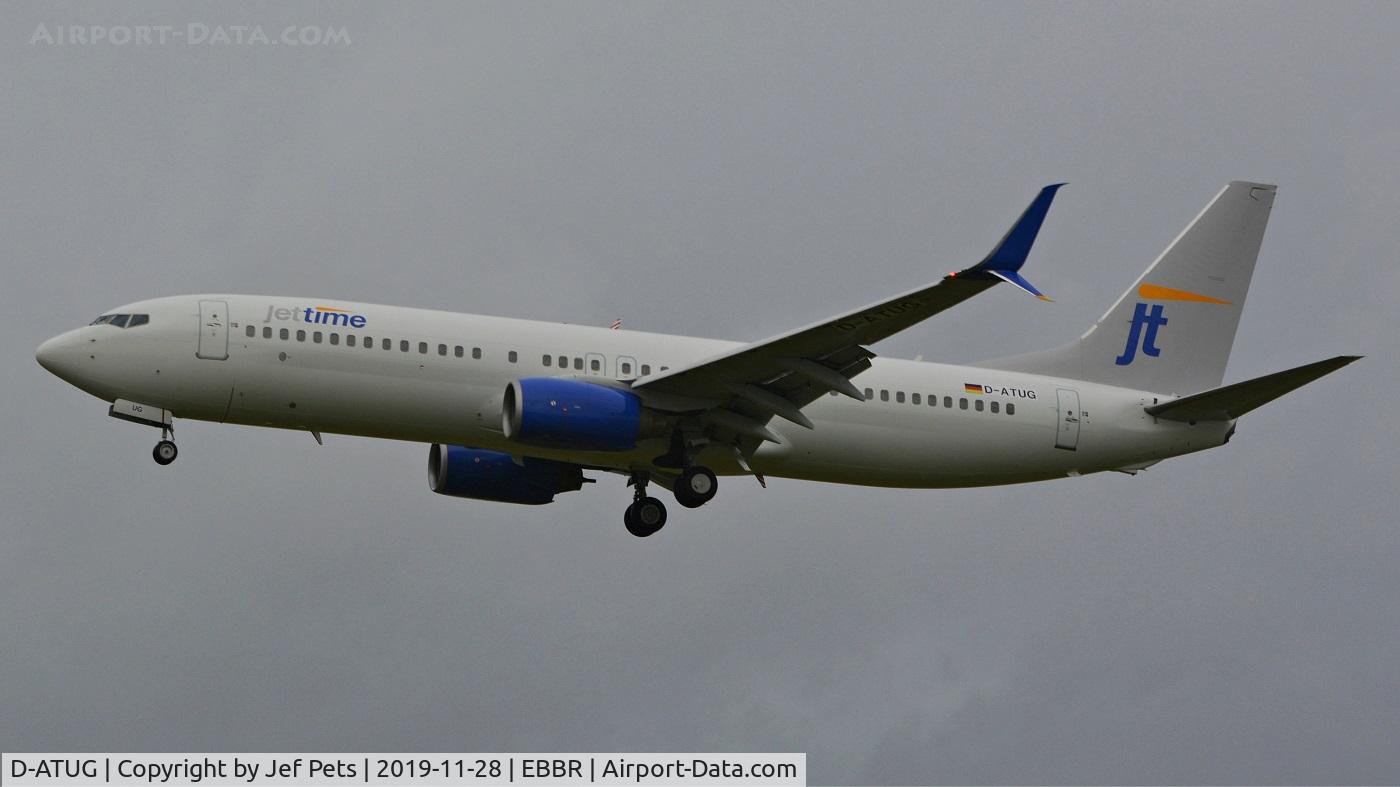D-ATUG, 2006 Boeing 737-8K5 C/N 34688, D-ATUG in Jettime livery at Brussels.