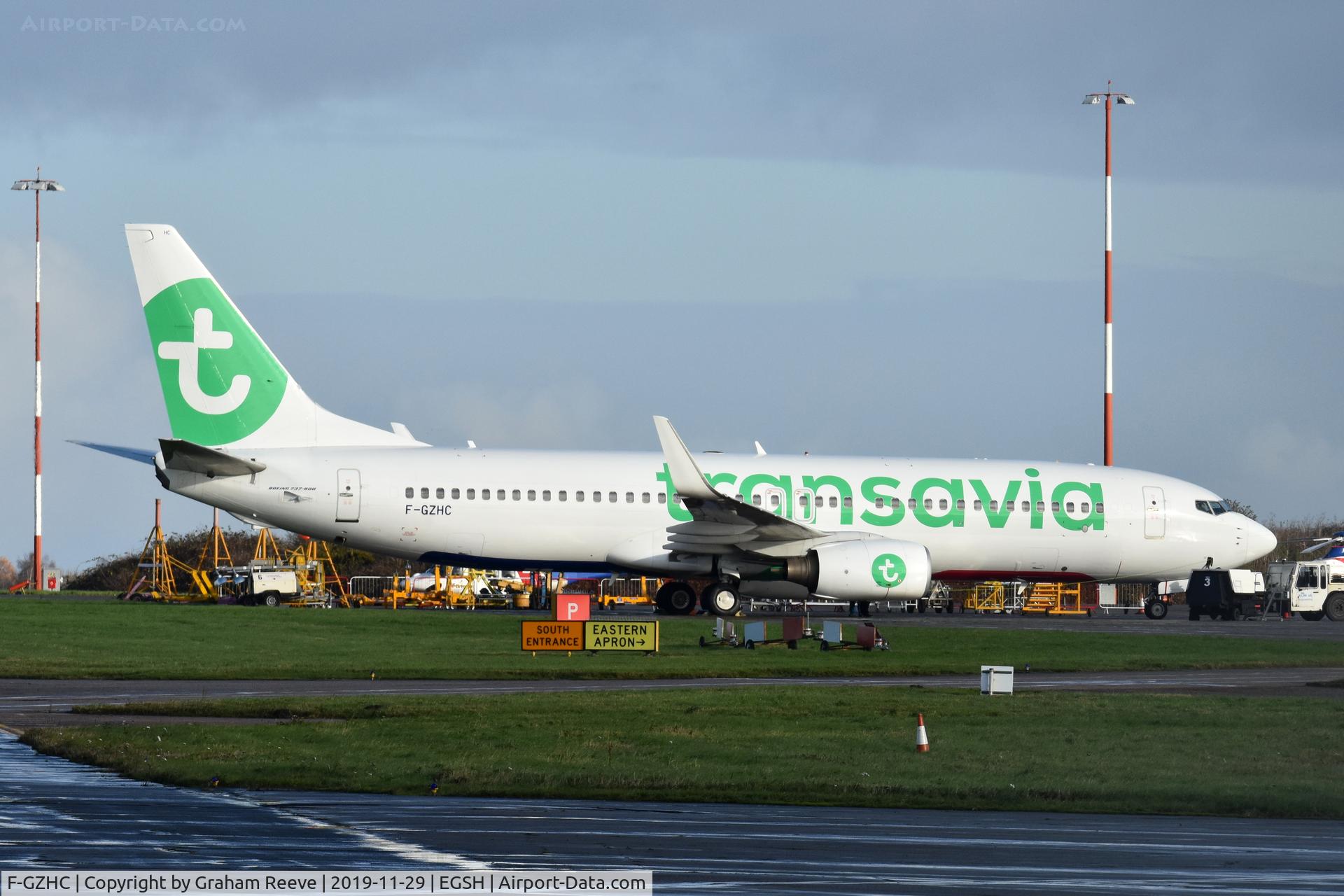 F-GZHC, 2008 Boeing 737-8K2 C/N 29651, Parked at Norwich.