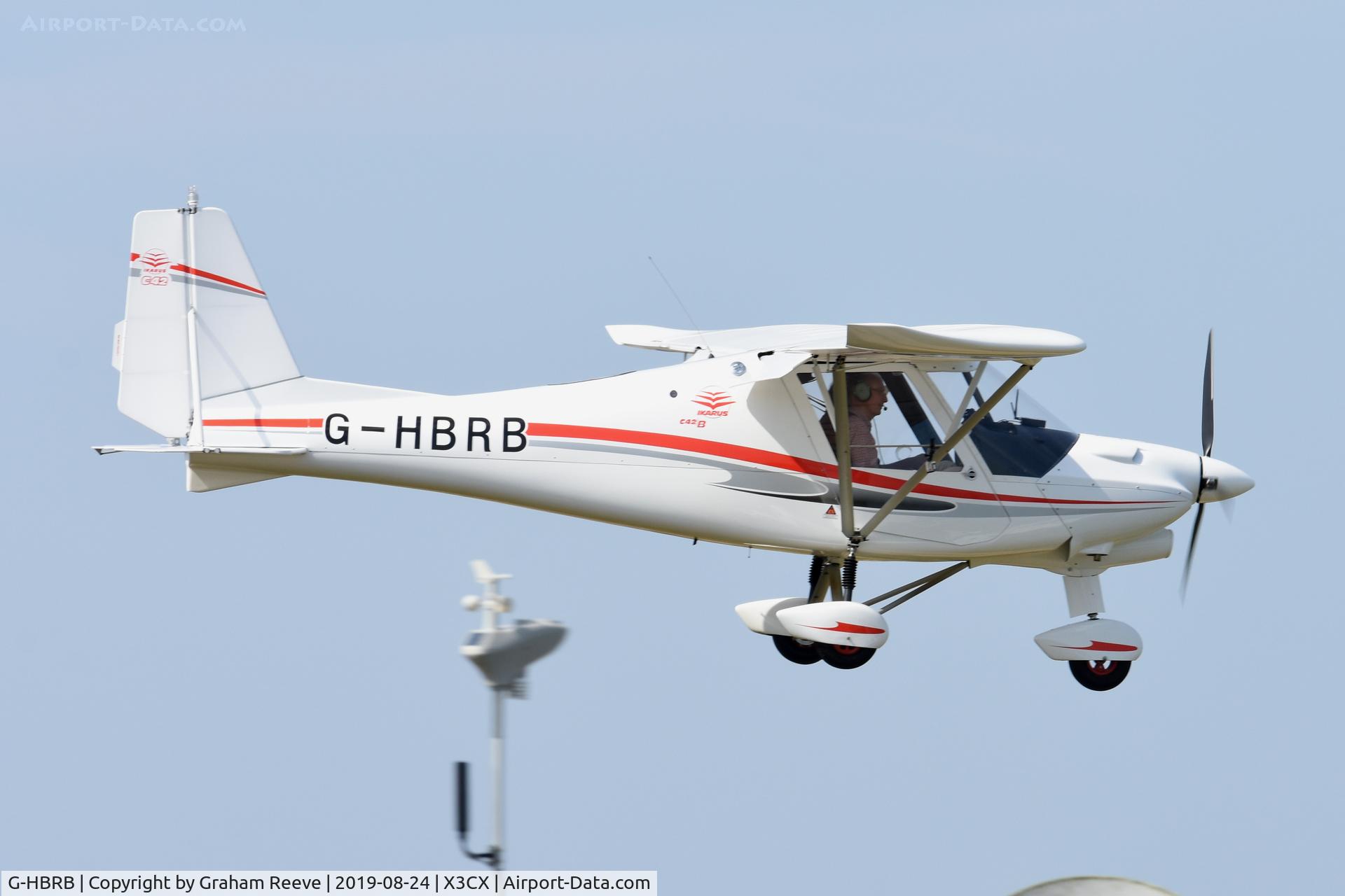 G-HBRB, 2018 Ikarus C42 FB100 Bravo C/N 1811-7550, Landing at Northrepps.