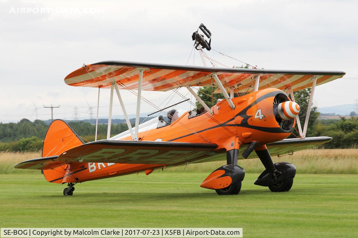SE-BOG, 1942 Boeing N2S-3 Kaydet (B75N1) C/N 75-7128, Boeing N2S-3 Kaydet (B75N1) SE-BOG Fishburn Airfield Jul 23 2017