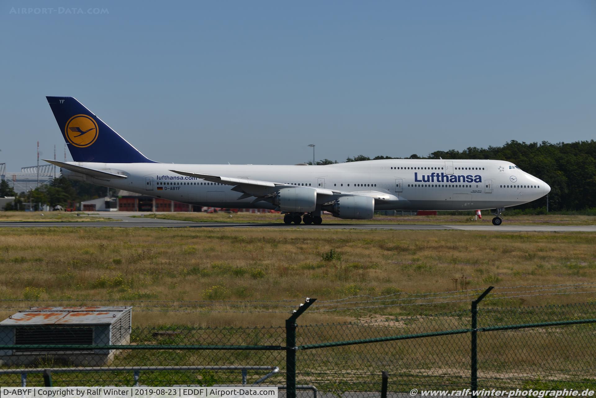D-ABYF, 2012 Boeing 747-830 C/N 37830, Boeing 747-830 - LH DLH Lufthansa 'Sachsen-Anhalt' - 37830 - D-ABYF - 23.08.2019 - FRA