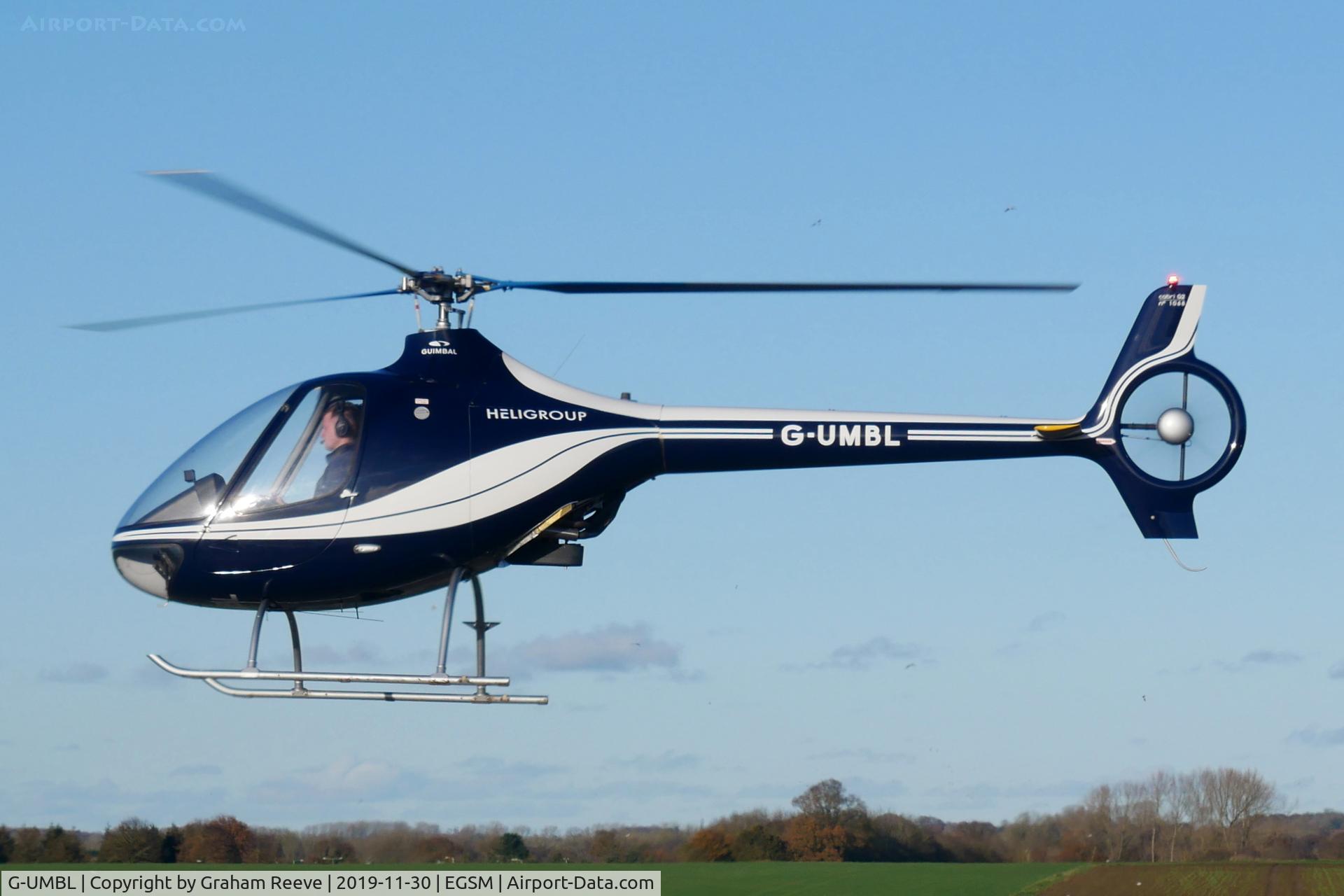 G-UMBL, 2014 Guimbal Cabri G2 C/N 1068, Departing from Beccles.