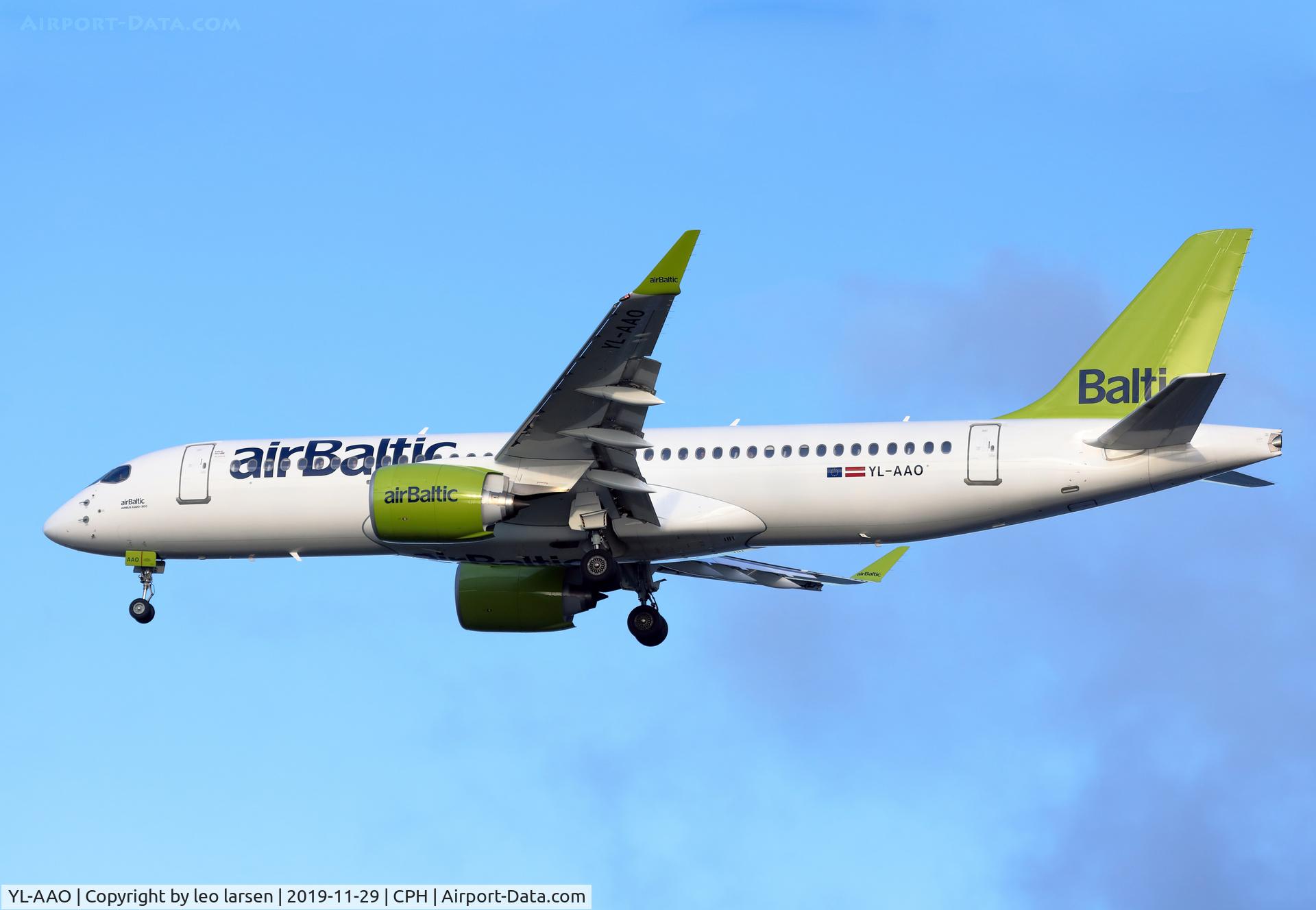 YL-AAO, 2019 Airbus A220-300 C/N 55050, Copenhagen 29.11.2019 L/D R-30