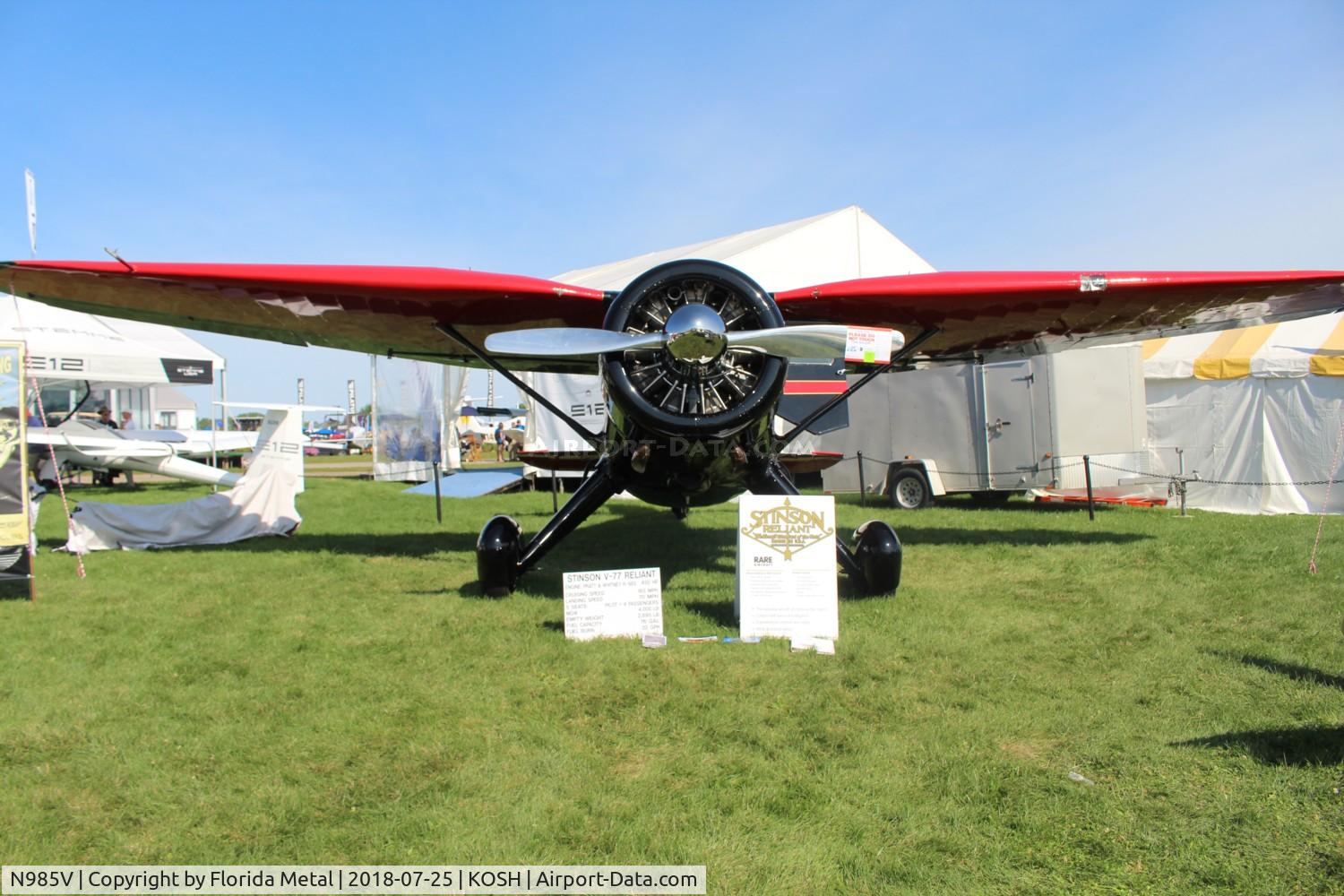 N985V, 1946 Stinson V77 (AT-19) Reliant C/N 77-70, Stinson V77