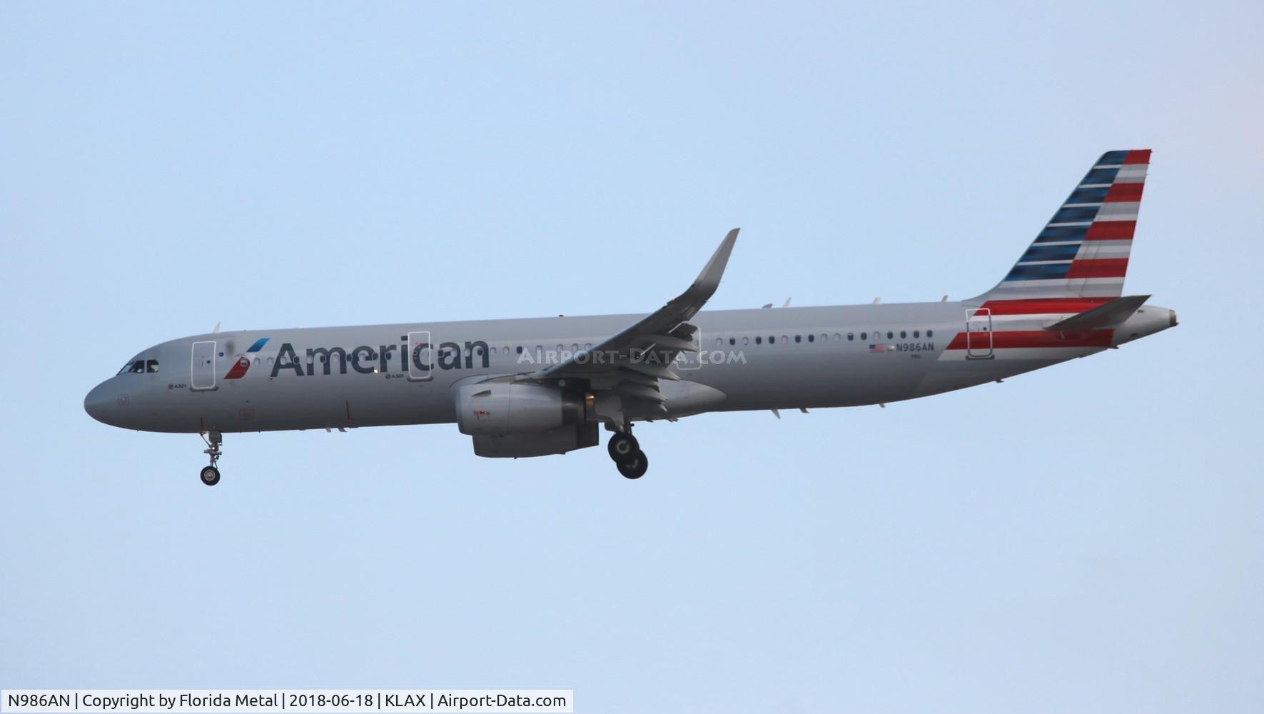 N986AN, 2016 Airbus A321-231 C/N 7046, American