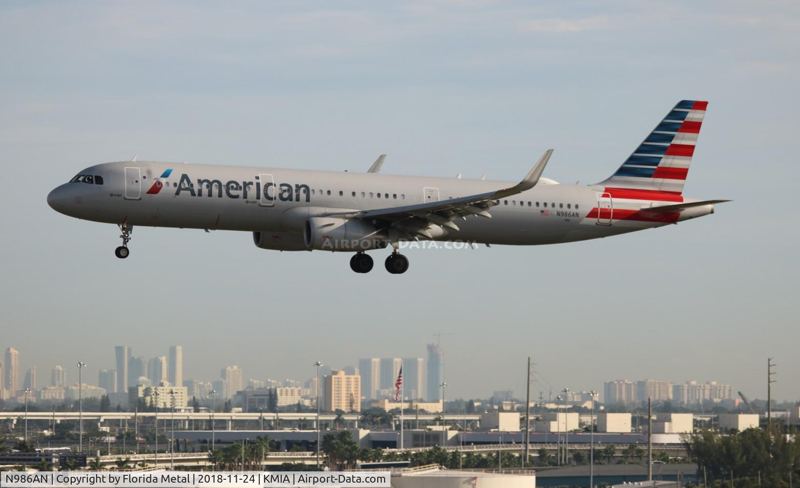 N986AN, 2016 Airbus A321-231 C/N 7046, American