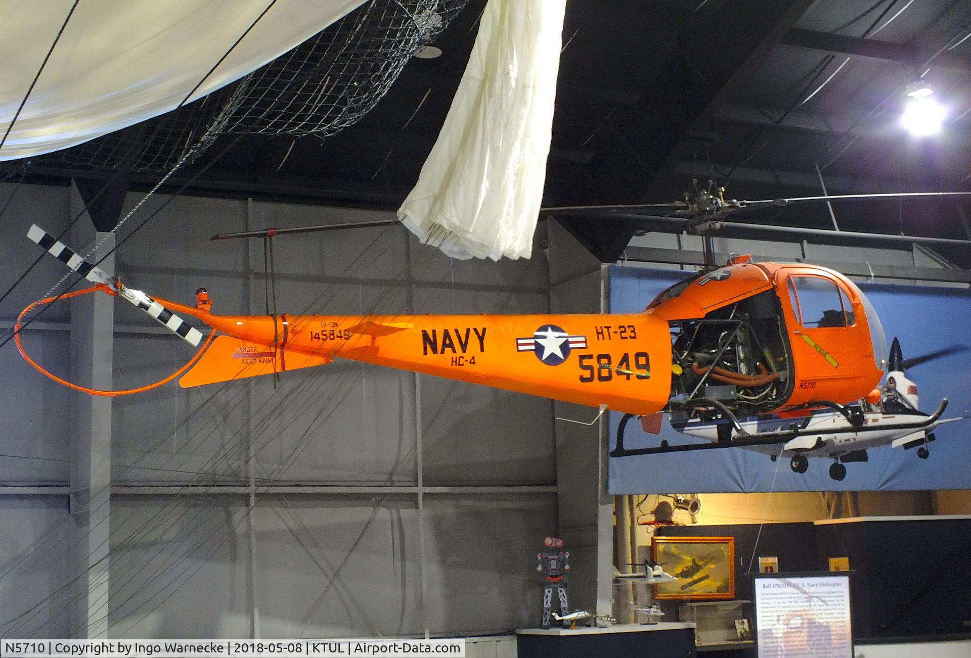 N5710, 1958 Bell 47K C/N 2216, Bell 47K Ranger (HTL-7) at the Tulsa Air and Space Museum, Tulsa OK