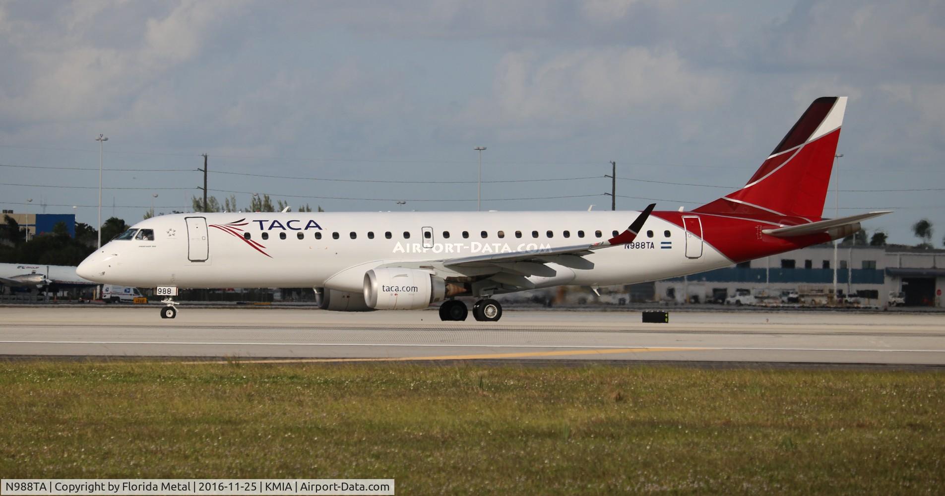 N988TA, 2010 Embraer ERJ-190-100 IGW 190AR C/N 19000399, Taca E190