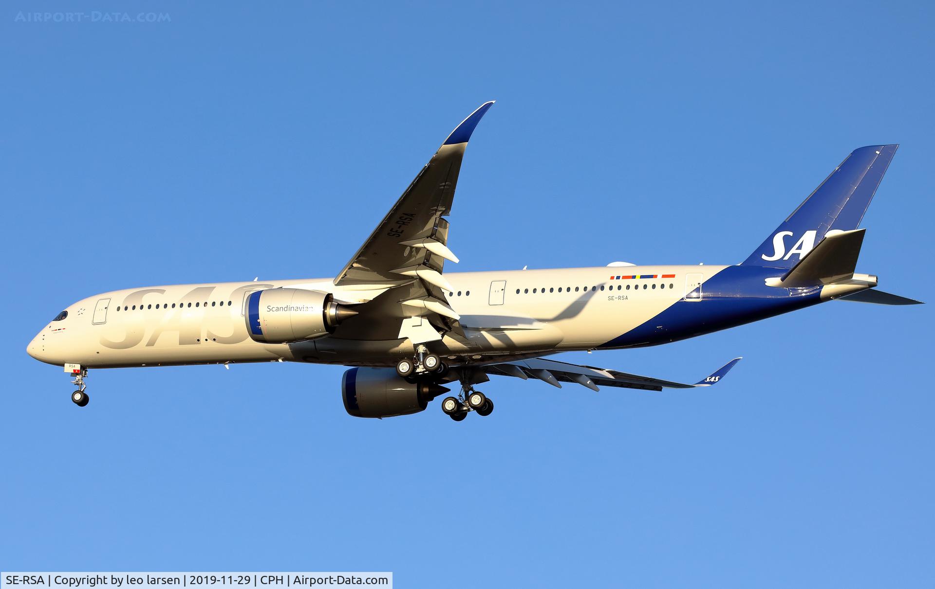 SE-RSA, 2019 Airbus A350-941 C/N 358, Copenhagen 29.11.2019 L/D R-30 on delivery flight.