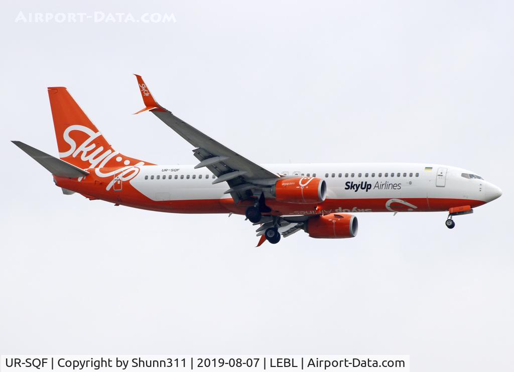 UR-SQF, 2013 Boeing 737-8H6 C/N 40151, Landing rwy 07L with scimitar winglets