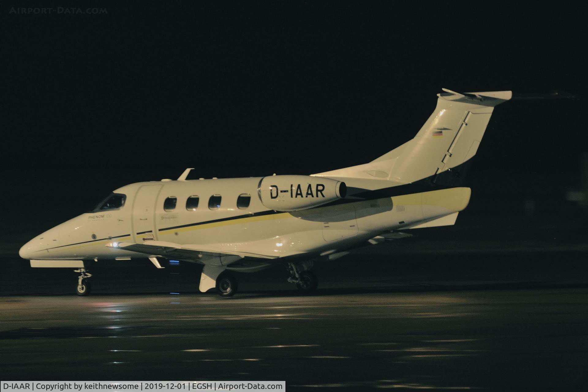 D-IAAR, 2010 Embraer EMB-500 Phenom 100 C/N 50000127, Arriving at Norwich from Zurich.