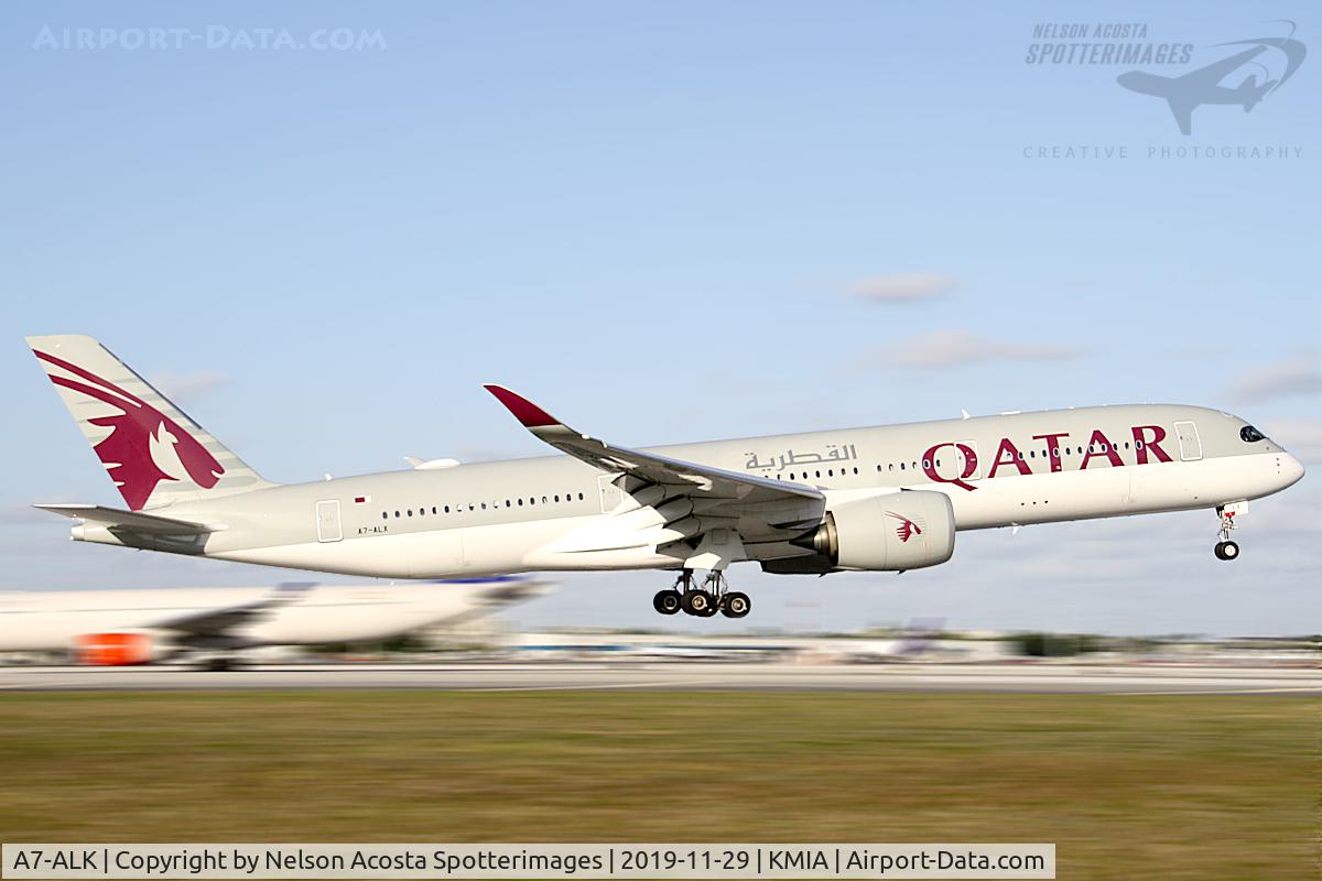 A7-ALK, 2016 Airbus A350-941 C/N 033, DOH>MIA