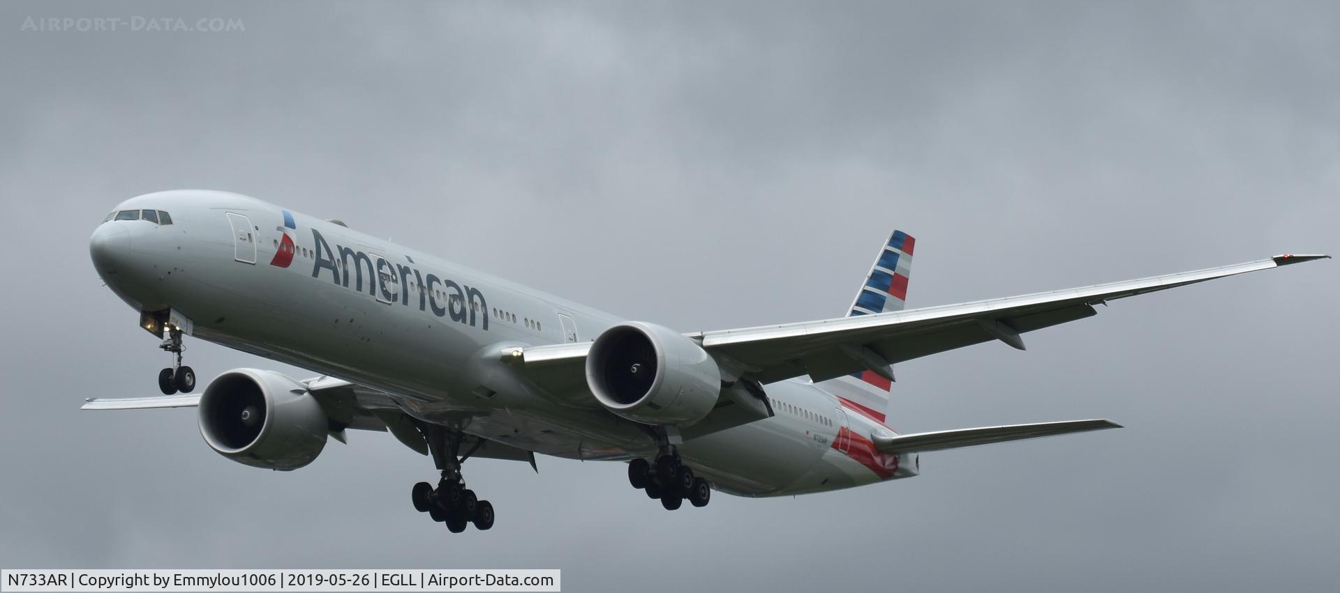 N733AR, 2015 Boeing 777-323/ER C/N 33524, STANDING ON THE END OF LHR RUNWAY