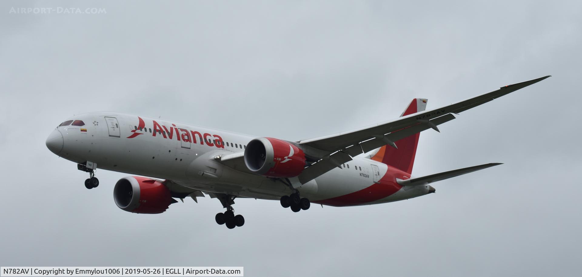 N782AV, 2014 Boeing 787-8 Dreamliner Dreamliner C/N 37504, STANDING ON THE END OF LHR RUNWAY