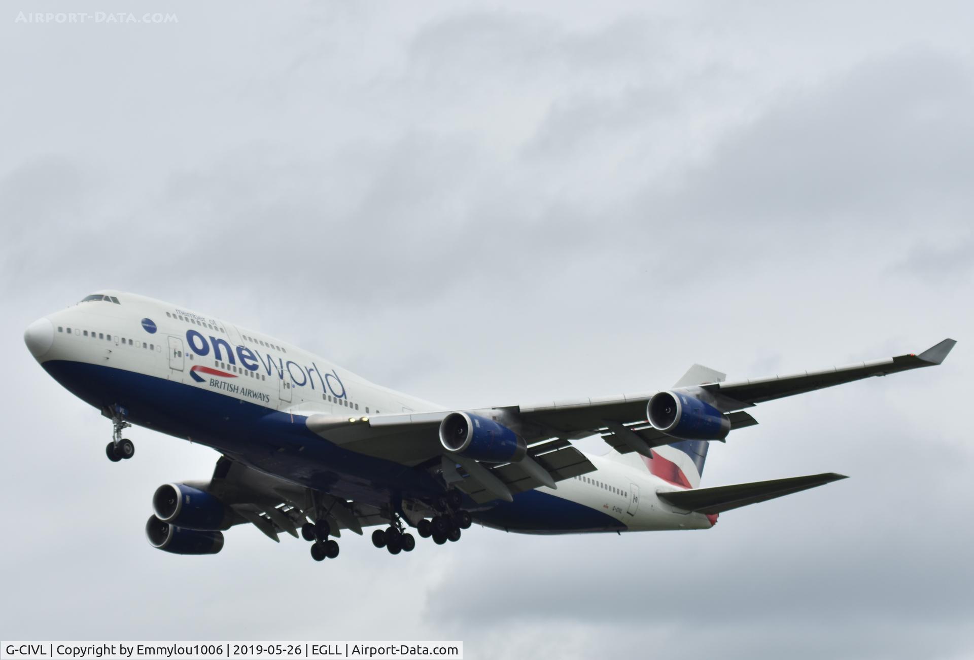 G-CIVL, 1997 Boeing 747-436 C/N 27478, STANDING ON THE END OF LHR RUNWAY