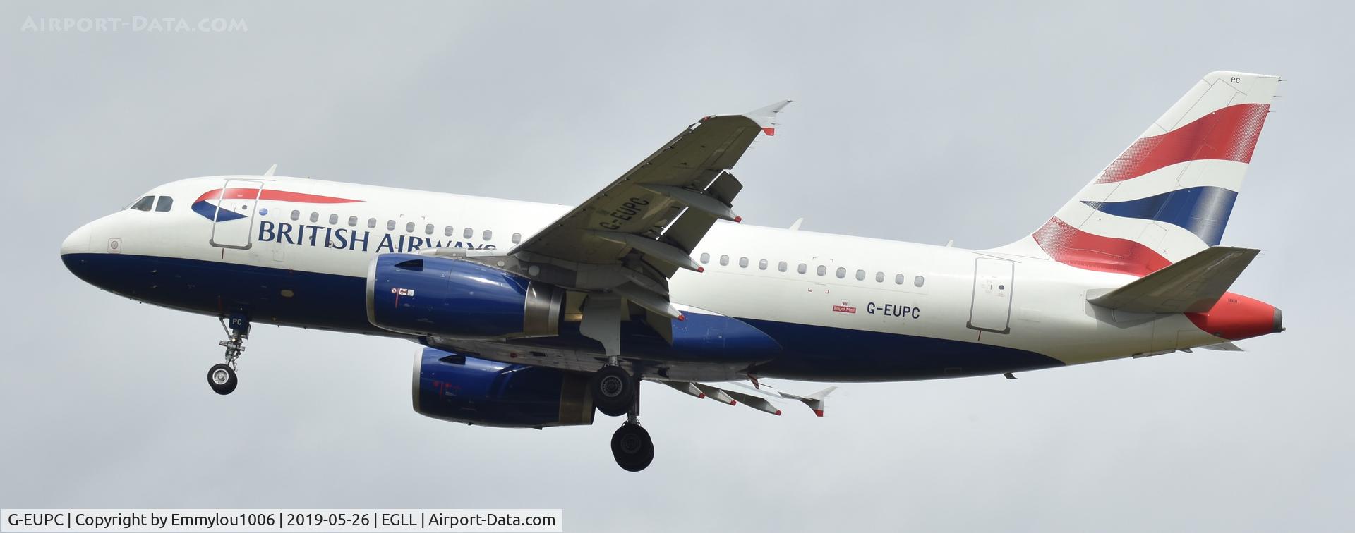 G-EUPC, 1999 Airbus A319-131 C/N 1118, STANDING ON THE END OF LHR RUNWAY