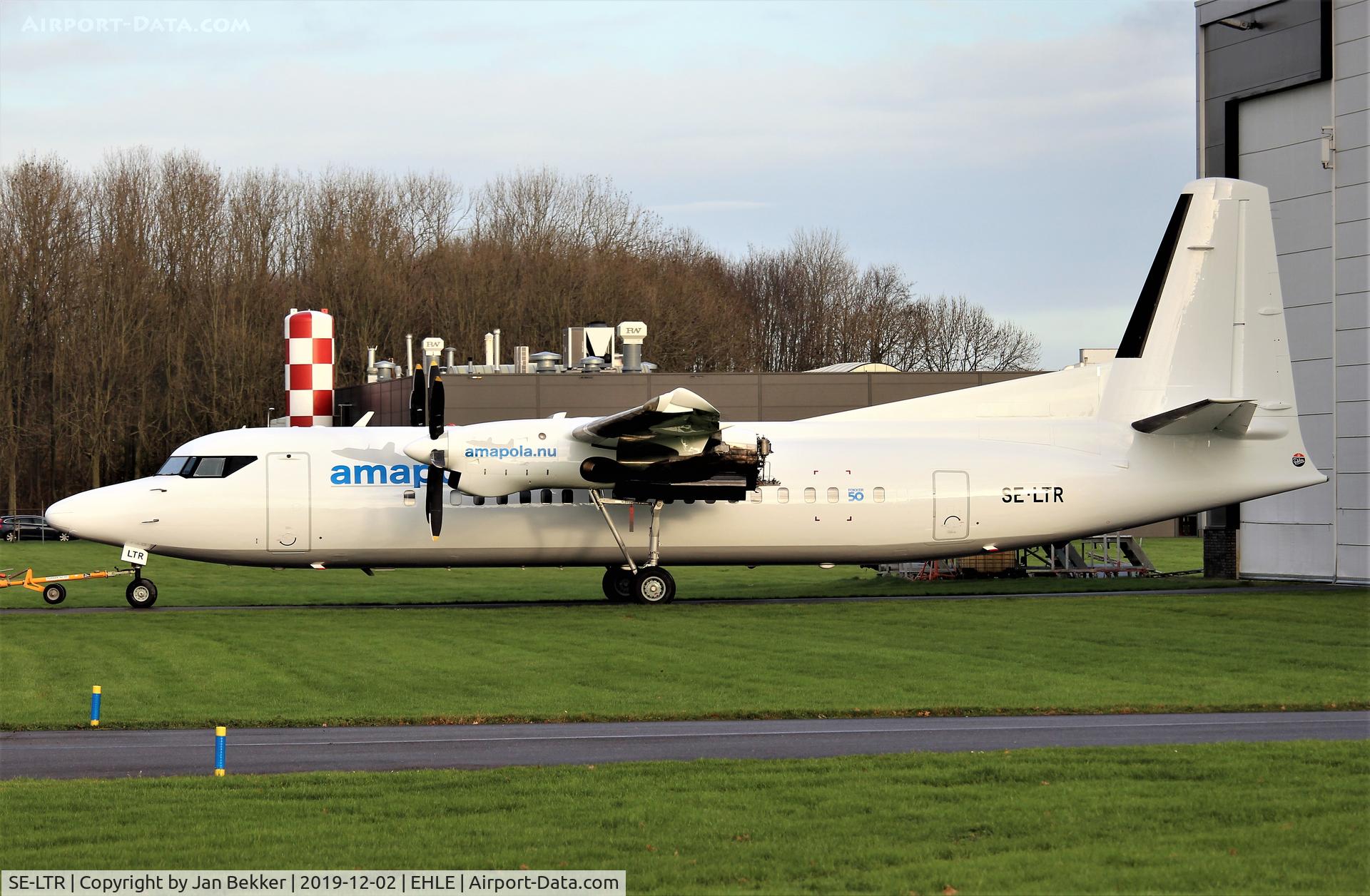 SE-LTR, 1991 Fokker 50 C/N 20226, Just after repaint by Satys at Lelystad Airport.