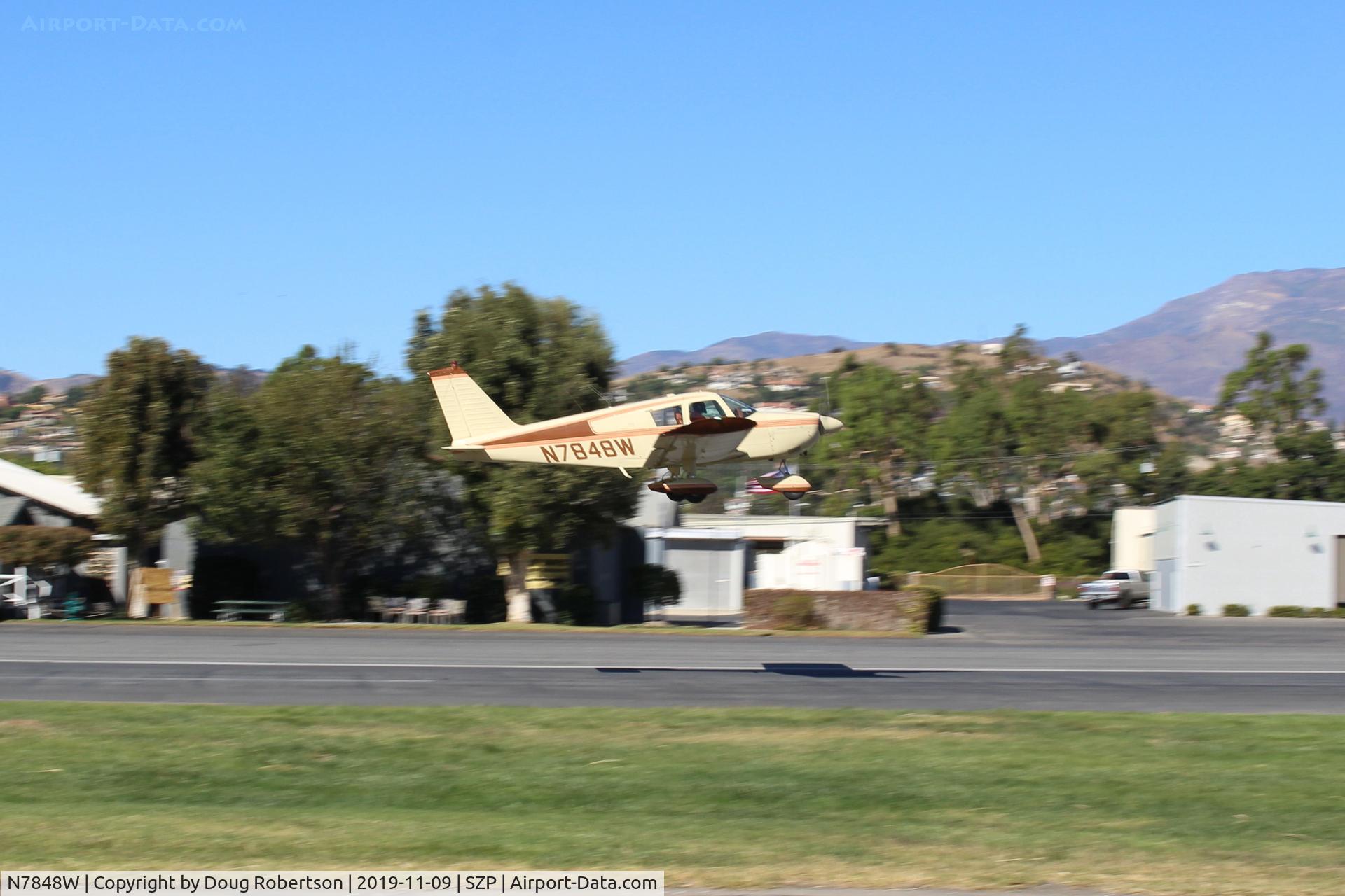 N7848W, 1964 Piper PA-28-180 C/N 28-1866, 1964 Piper PA-28 CHEROKEE, Lycoming O&VO-360 180 Hp, takeoff climb Rwy 04