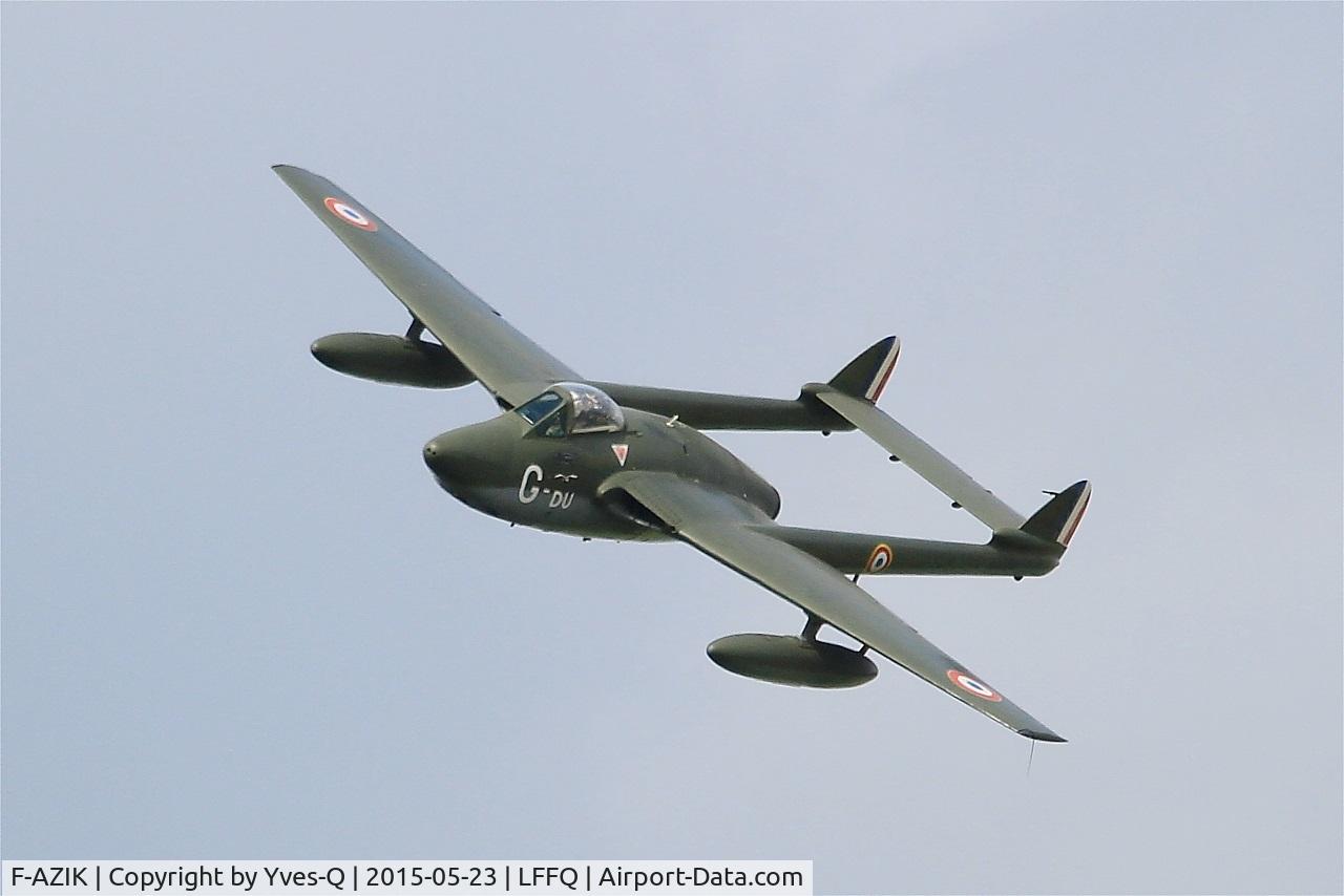 F-AZIK, De Havilland (FFA) Vampire FB.6 (DH-100) C/N 700, De Havilland Vampire FB.6, On display, La Ferté-Alais airfield (LFFQ) Airshow 2015