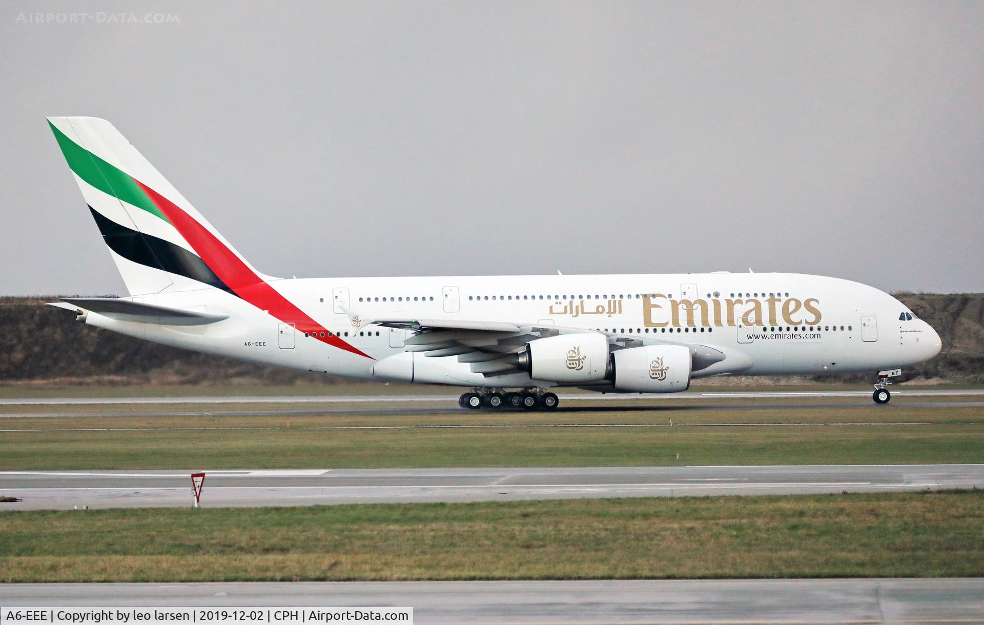 A6-EEE, 2012 Airbus A380-861 C/N 112, Copenhagen 2.12.2019