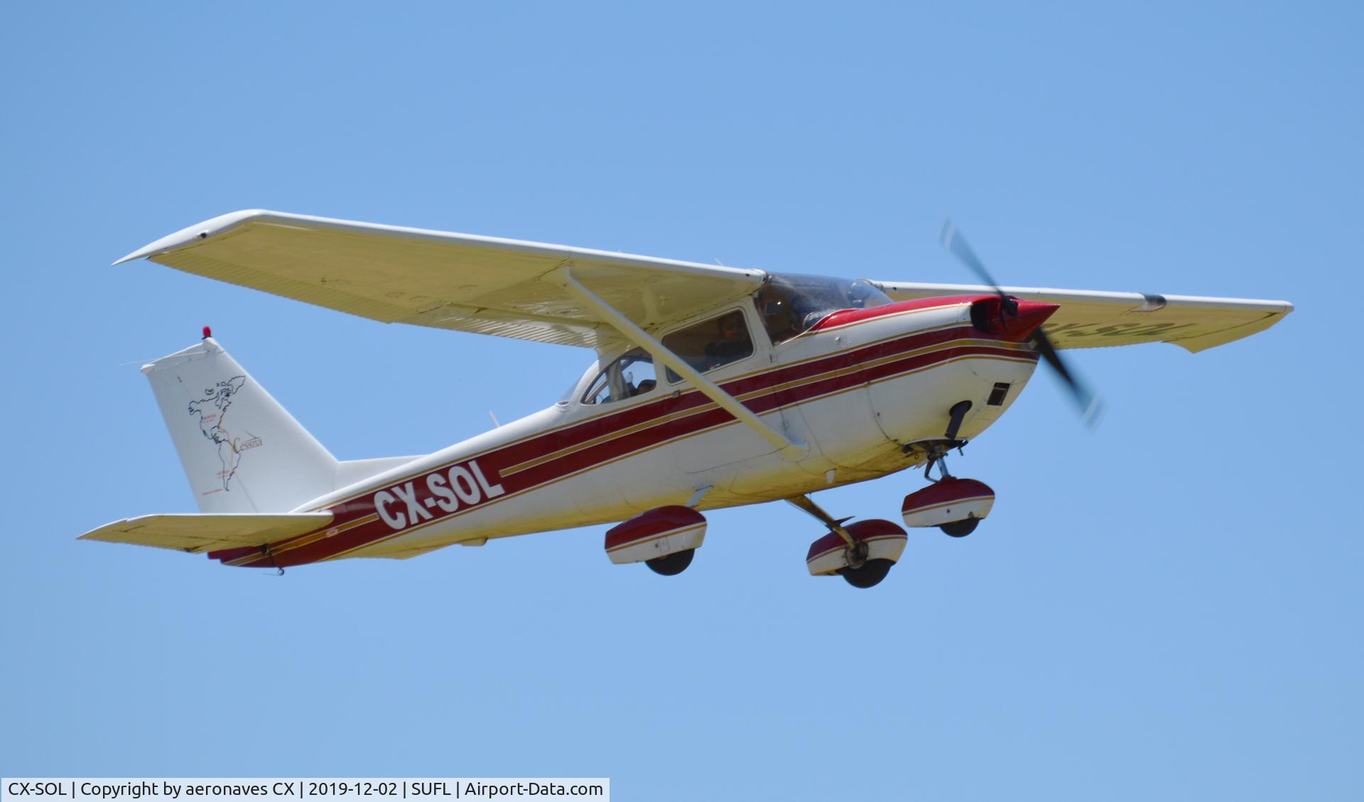 CX-SOL, 1967 Cessna 172H Skyhawk C/N 17255527, despegue por pista 18-36 Centro Aviación Civil de Florida.