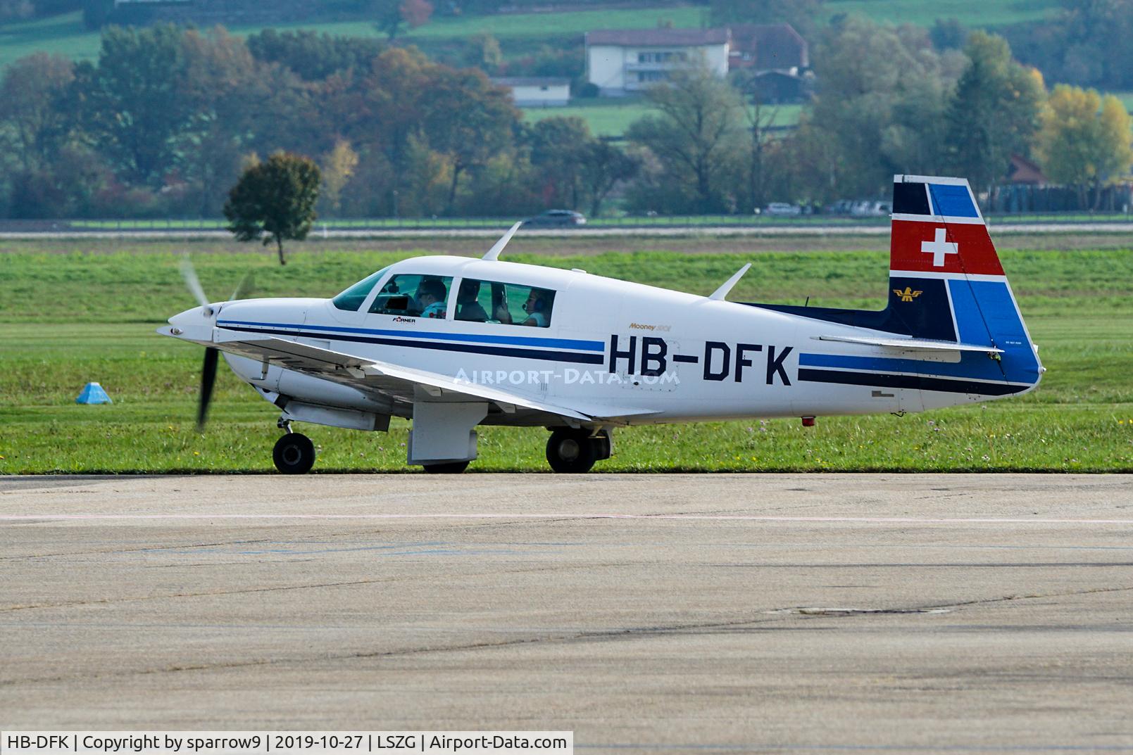 HB-DFK, 1979 Mooney M20J 201 C/N 24-0796, At Grenchen. HB-registered since 1979-04-19