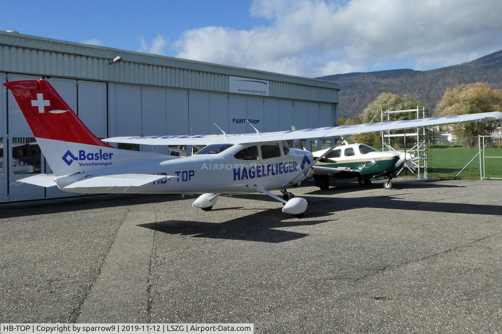 HB-TOP, 2001 Cessna 182T Skylane Skylane C/N 18281060, At Grenchen. They prefer flying in thunderstorms.