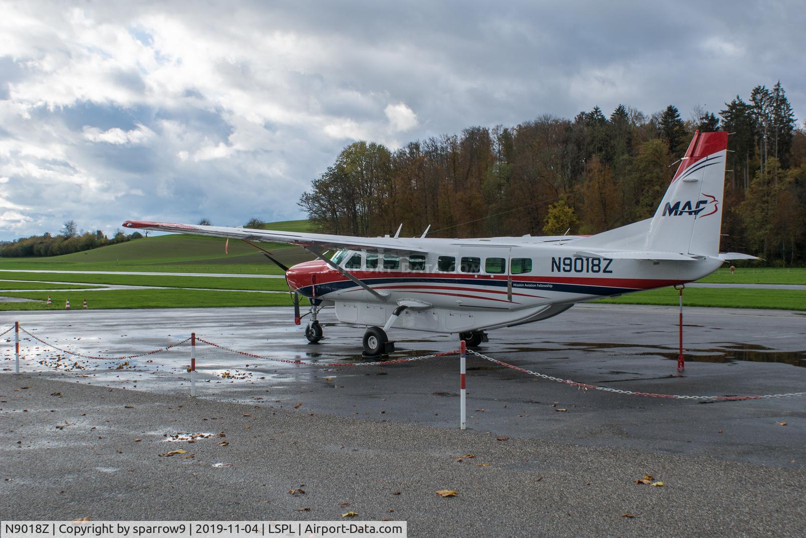 N9018Z, 2011 Cessna 208B Grand Caravan C/N 208B2309, A rainy day at Langenthal-Bleienbach, on the way from the US to Sudan.
