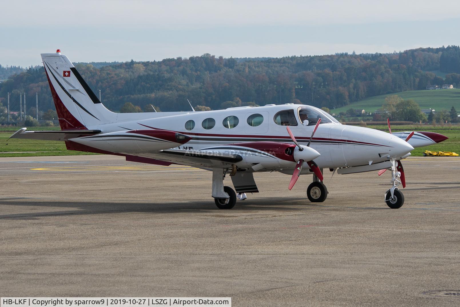 HB-LKF, 1976 Cessna 340A C/N 340A0096, At Grenchen, new paint-scheme. HB-registered since 1977-12-14