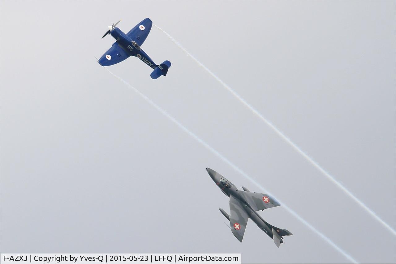 F-AZXJ, 1949 Hawker Sea Fury FB.11 C/N 37733, Hawker Sea Fury FB.11, On display, La Ferté-Alais Airfield (LFFQ) Air show 2015