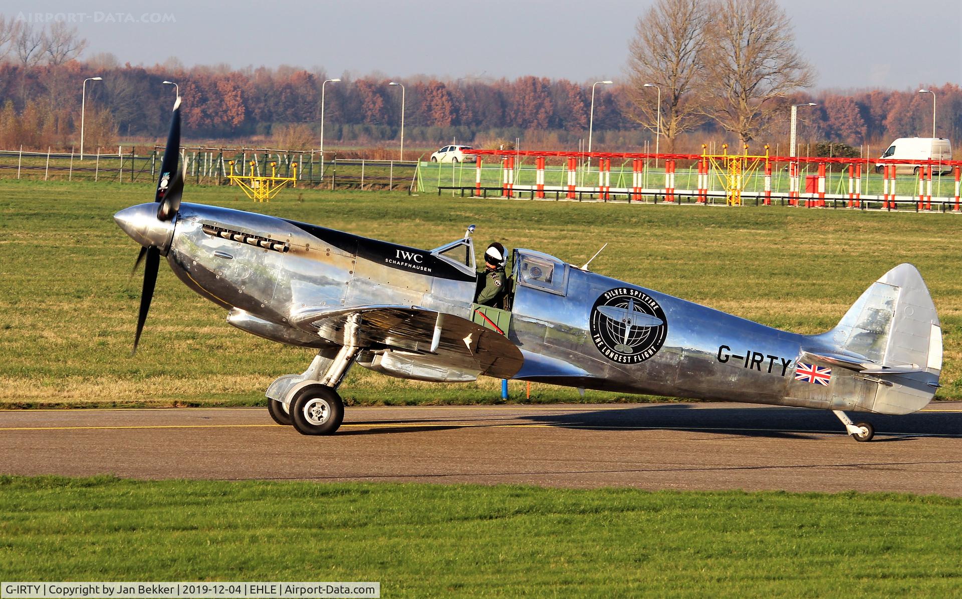G-IRTY, 1943 Supermarine 361 Spitfire LF.IXc C/N CBAF.IX.970, Lelystad Airport. Last stop on a world journey