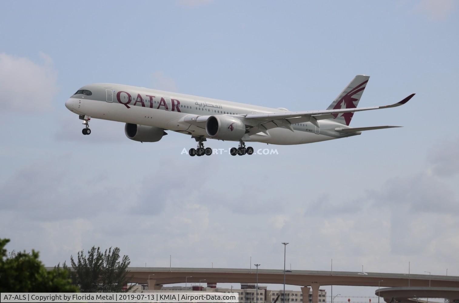 A7-ALS, 2017 Airbus A350-941 C/N 0083, MIA spotting