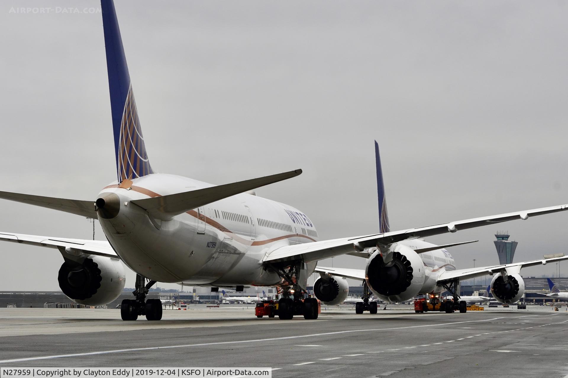 N27959, 2015 Boeing 787-9 Dreamliner C/N 36407, SFO 2019.