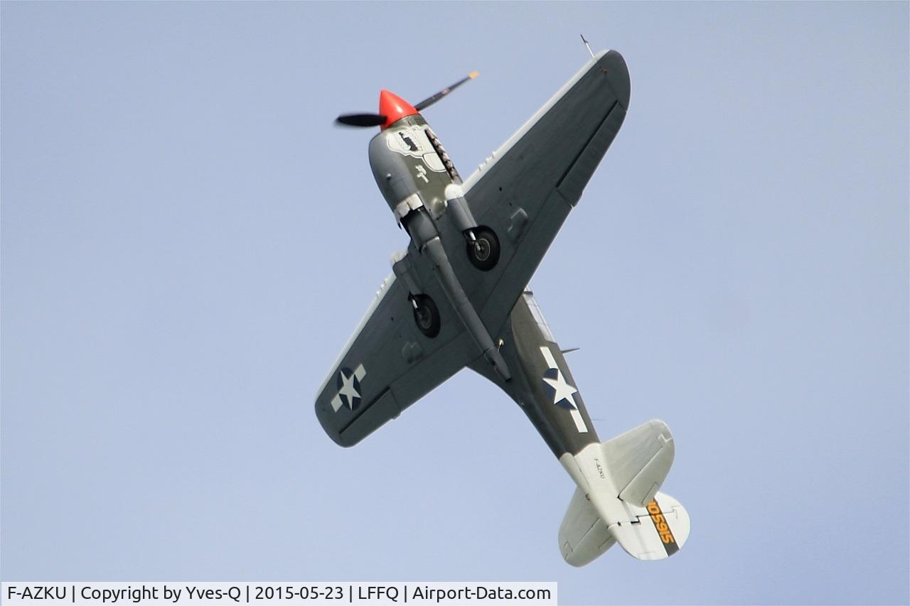 F-AZKU, 1942 Curtiss P-40N Warhawk C/N 29677, Curtiss P-40N Warhawk, On display, La Ferté-Alais (LFFQ) Air show 2015