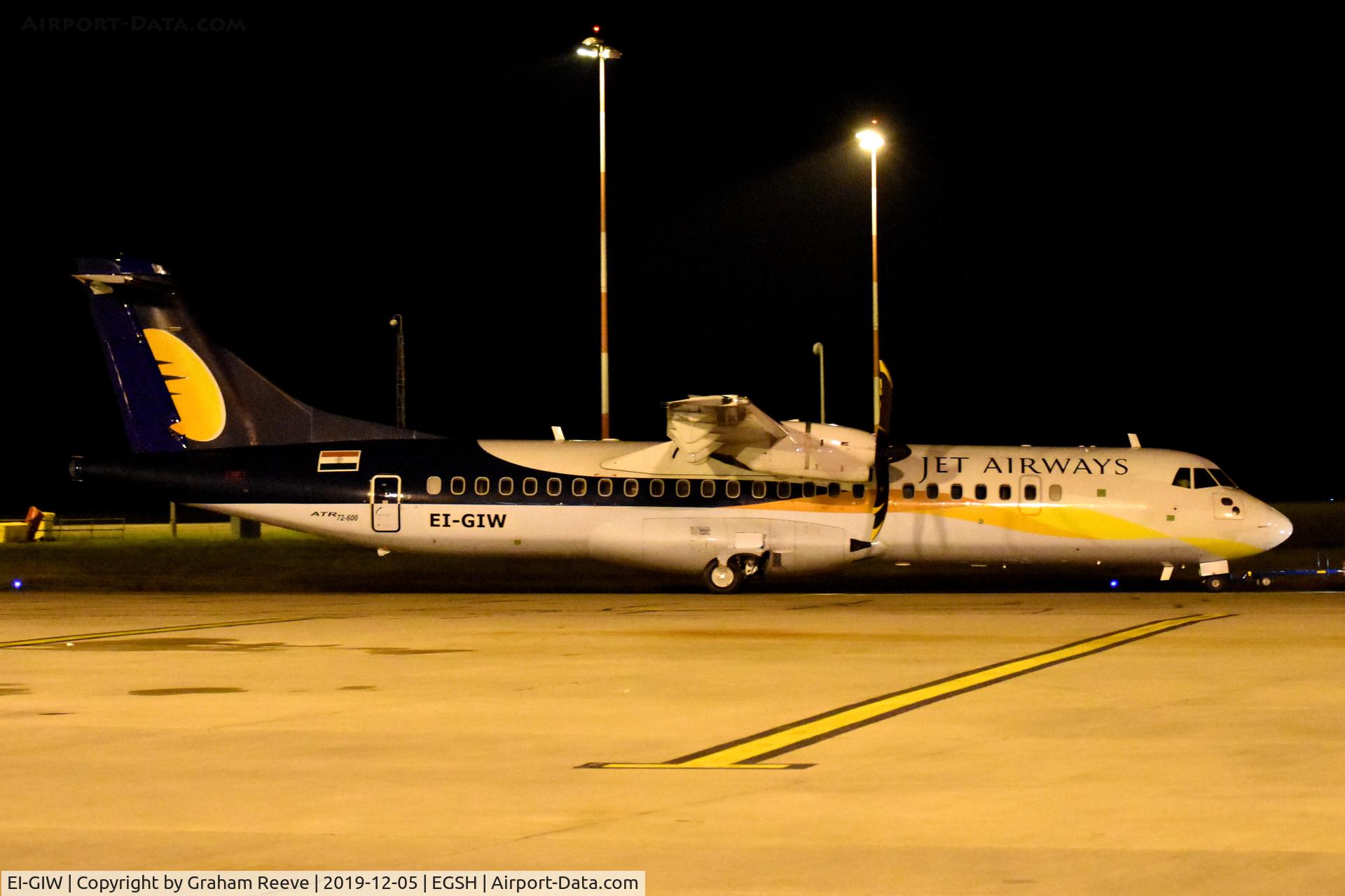 EI-GIW, 2012 ATR 72-600 (72-212A) C/N 1064, Under tow at Norwich.