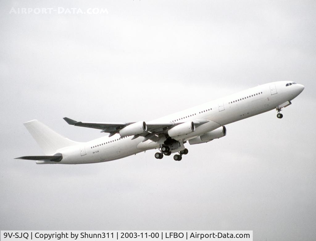 9V-SJQ, 2003 Airbus A340-313 C/N 554, Delivery day in all white c/s without titles... For Singapore Airlines
