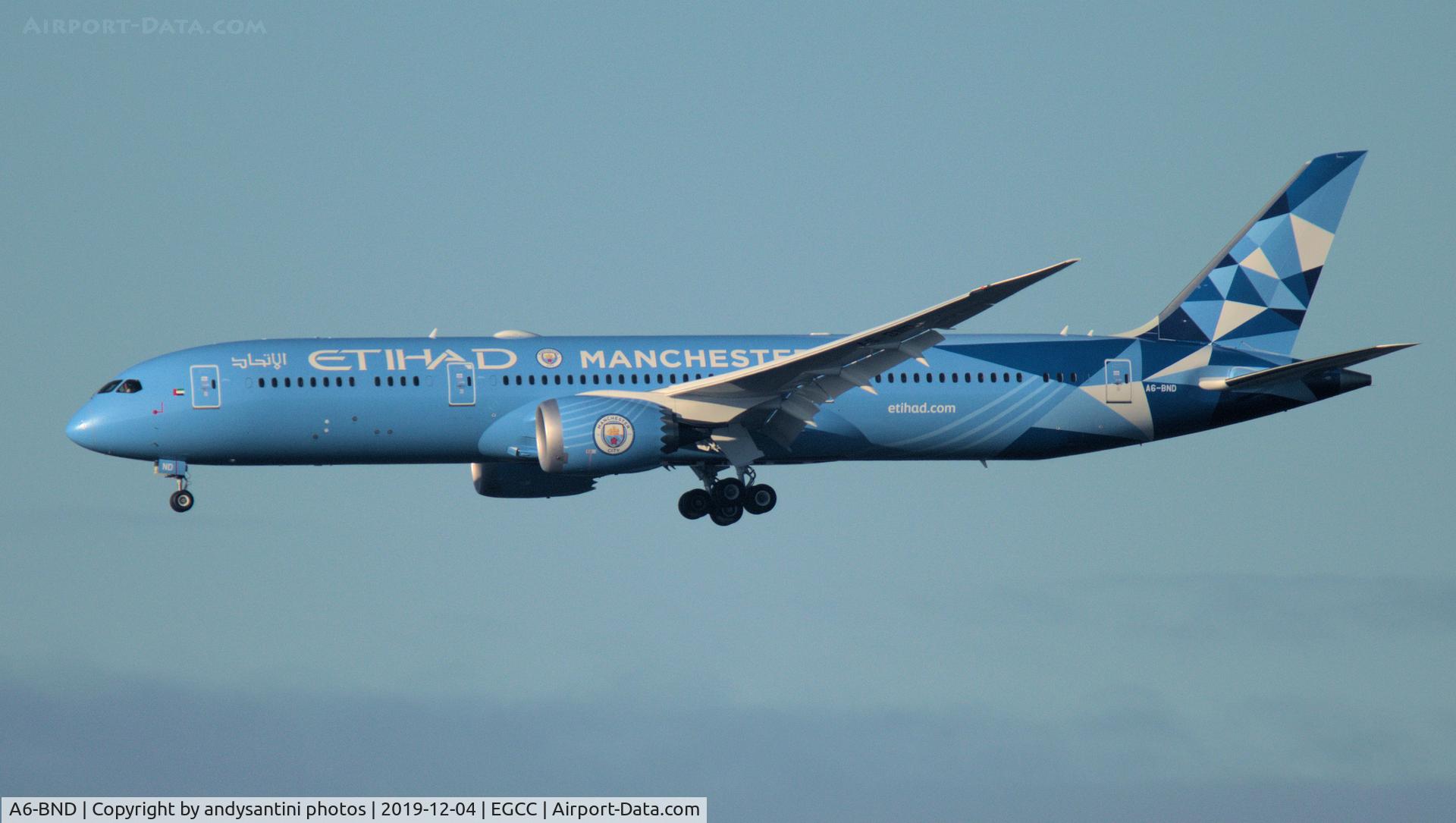 A6-BND, 2019 Boeing 787-9 Dreamliner C/N 42373, photo was taken from my home on 23R app to man egcc uk.