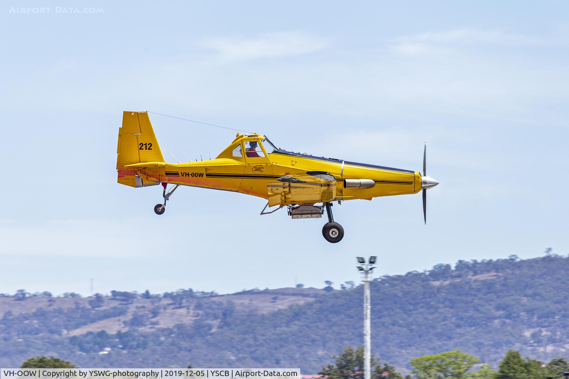 VH-OOW, 1995 PZL-Mielec M-18A Dromader Turbo C/N 1Z026-07, Col Adams Aerial Services (VH-OOW) PZL-Mielec M-18A Dromader departing Canberra Airport