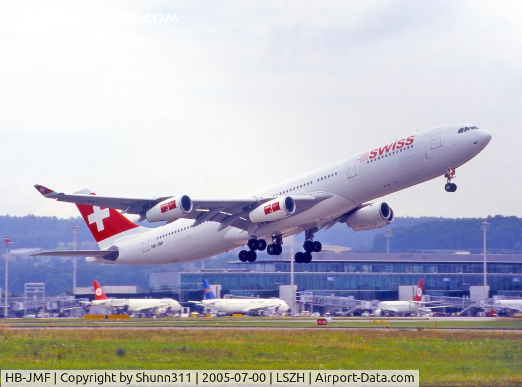 HB-JMF, 2003 Airbus A340-313X C/N 561, Take off from rwy 30