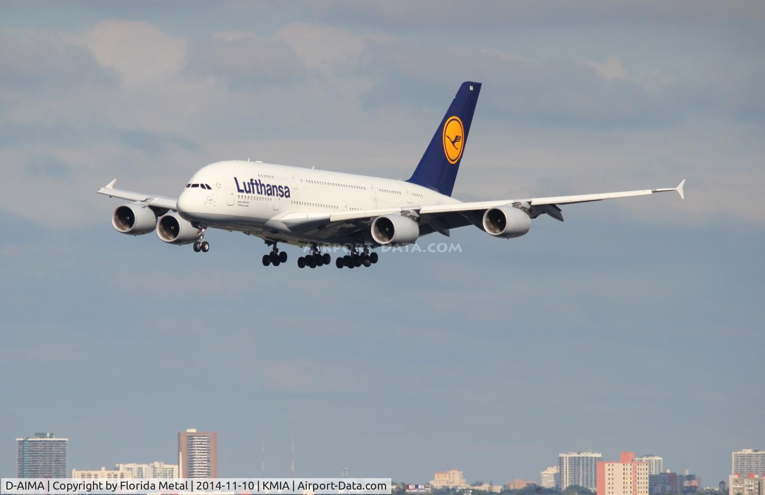 D-AIMA, 2010 Airbus A380-841 C/N 038, MIA spotting