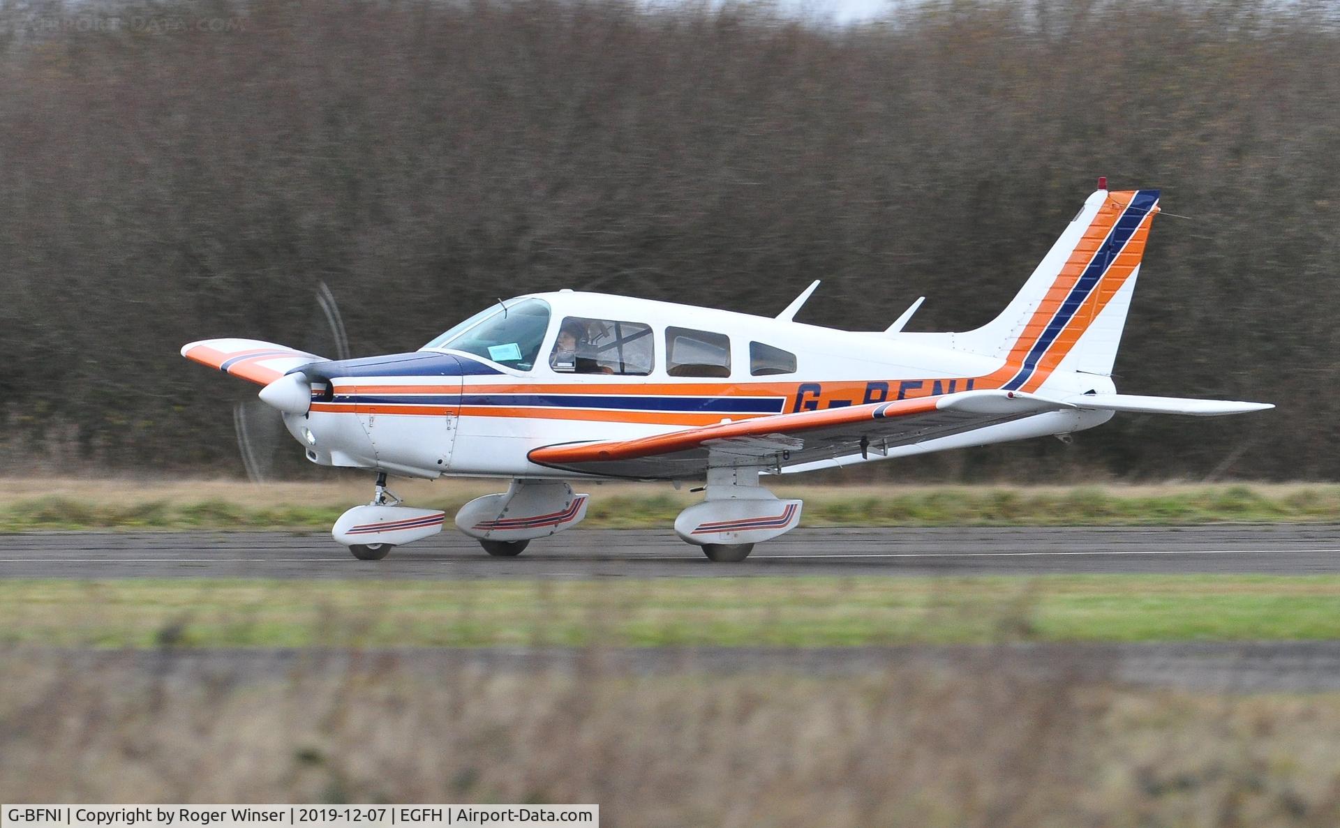 G-BFNI, 1977 Piper PA-28-161 Cherokee Warrior II C/N 28-7816215, Resident Warrior II departing Runway 22.