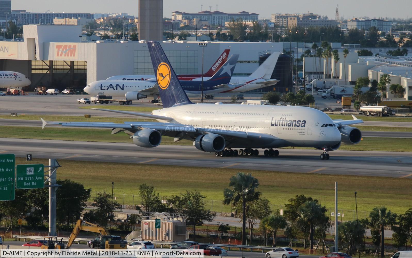 D-AIME, 2010 Airbus A380-841 C/N 061, MIA spotting