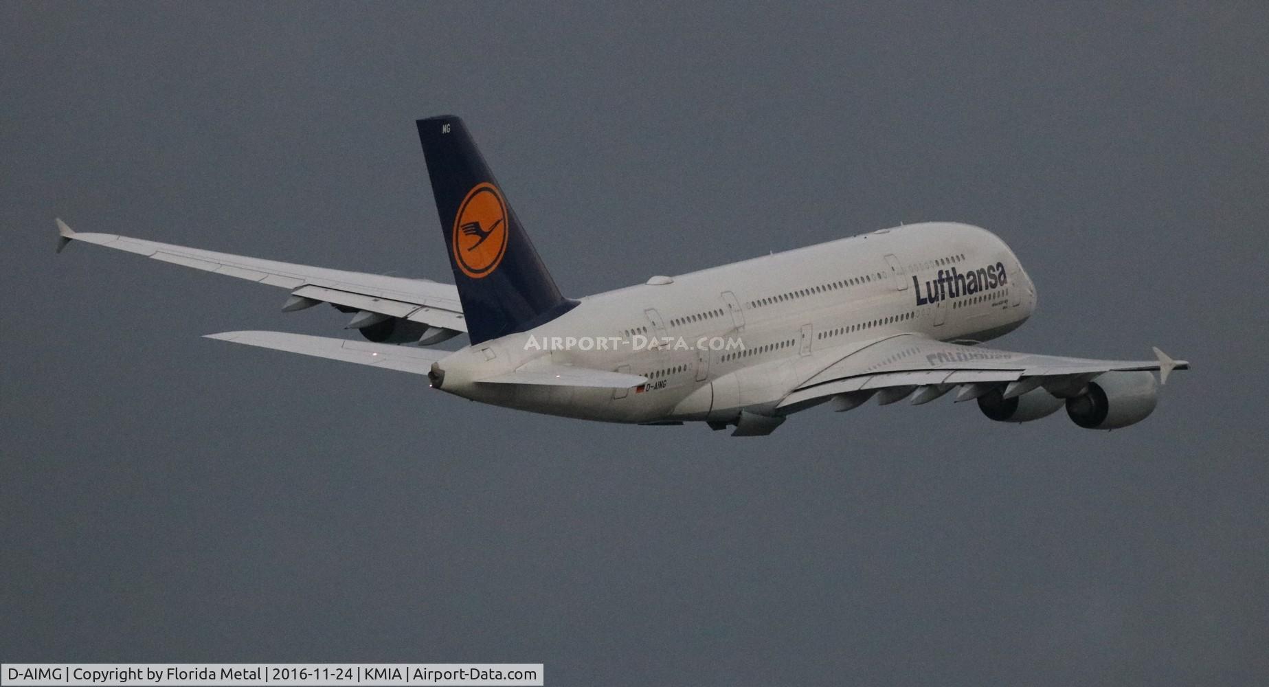 D-AIMG, 2011 Airbus A380-841 C/N 069, MIA spotting