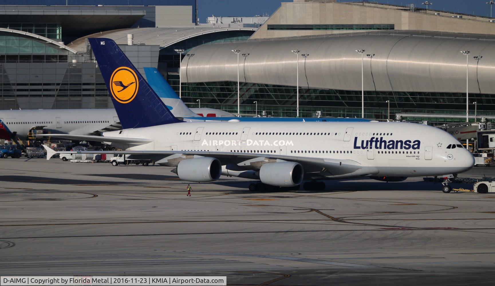 D-AIMG, 2011 Airbus A380-841 C/N 069, MIA spotting